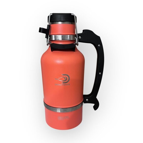 DrinkTanks Growler Travel Keg 64oz Steel Craft with Keg Cap in Coral: Rare Color - Picture 15 of 16